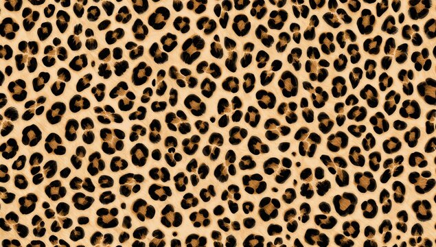 2D illustrated leopard pattern, wildlife seamless repeat for textile design