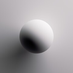 3D abstract composition with a sphere and soft light and shadow contrast