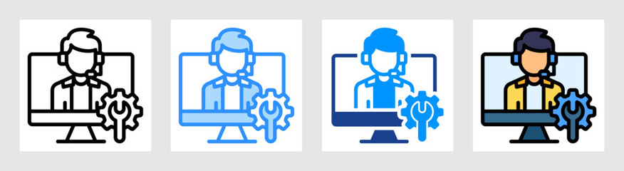 It Support Icon Collection Set Multiple Style