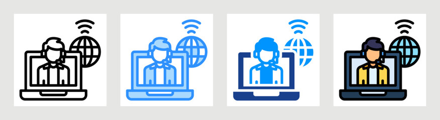 Remote Assistance Icon Collection Set Multiple Style
