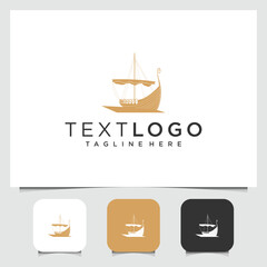 Elegant vector logo of an ancient sailing ship with a minimalist, timeless style. Suitable for marine businesses, travel agencies, nautical brands, heritage projects, or maritime-themed companies.
