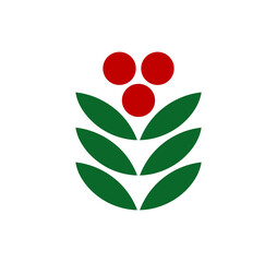 Christmas holly berry mistletoe symbol ornament design element. PNG illustration.