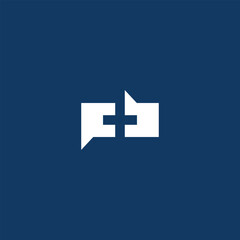 Communication Concept with Simplified Shapes, White Over Dark Blue