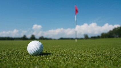 Obraz premium Golf ball positioned close to the hole, focusing on precision in the game