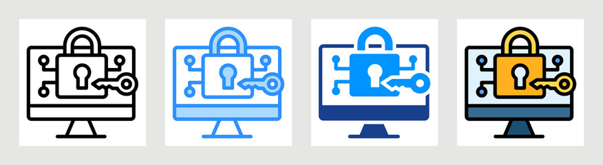 Digital Access Icon Collection Set Multiple Style