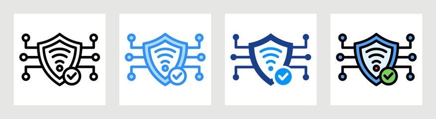 Secure Connection Icon Collection Set Multiple Style