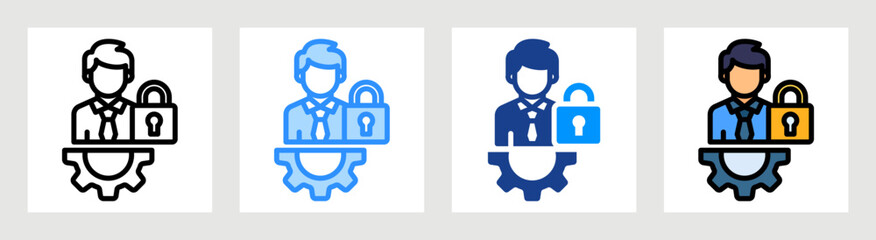 Fototapeta premium Login Management Icon Collection Set Multiple Style