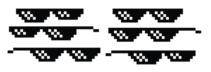 Obraz premium sunglasses pixel art vector thug life glasses vector