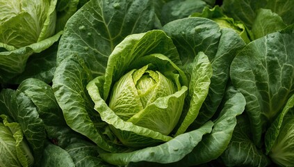 Fototapeta premium Fresh iceberg lettuce, a fiber-dense choice for salads and healthy meals