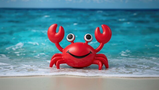 Vibrant crab-shaped toy, a playful addition for children's imaginative play