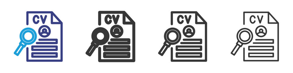 Research Icon Set Illustration with Outline Style Variation