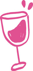 Fototapeta premium Hand Drawn wine glass, Whimsical Wedding Illustration