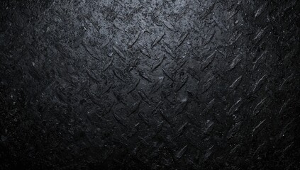 Fototapeta premium Closeup of black diamond plate texture, suitable for industrial design applications