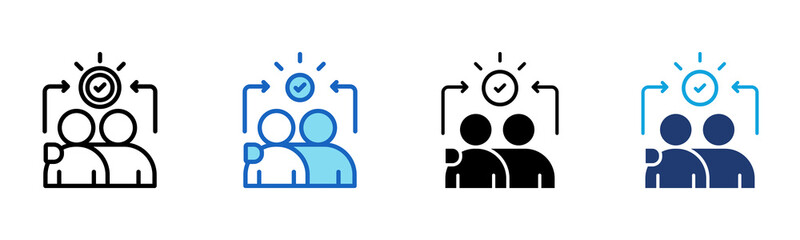 Mutual Support Icon Multi Style Vector Illustration