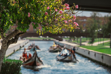 Scenic view of river in city, in Aveiro