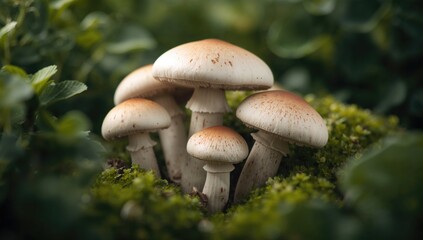 Fototapeta premium Fresh champignons, fiber-dense choice