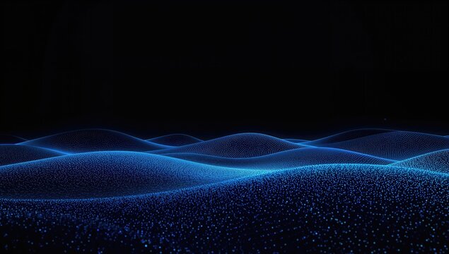 Abstract landscape with dark backdrop, representing a futuristic cyberspace grid