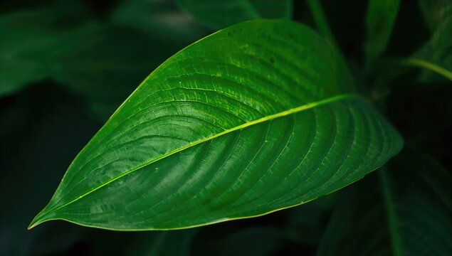 Close-up image of a green plant leaf, showcasing vibrant growth and natural botany, ideal for editorial header background