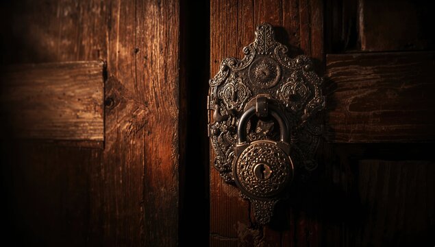 Gembok or gate lock, a traditional door lock for enhanced security against theft