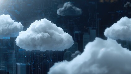 Cloud technology visualization, digital infrastructure backdrop,