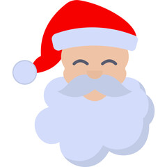 Santa Claus Flat Icon – Christmas Holiday Character, Festive Vector Illustration