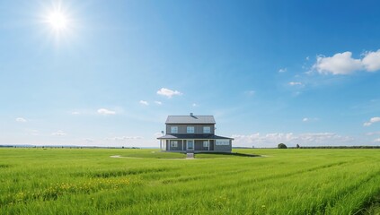 Fototapeta premium Property design on a grassy landscape