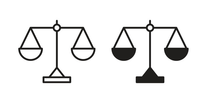Balance scale icon designs collection for mobile, ui, web.