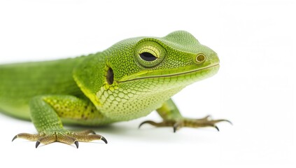 Fototapeta premium Lizard Varanus prasinus, detailed view showcasing unique coloration, focus on reptilian features