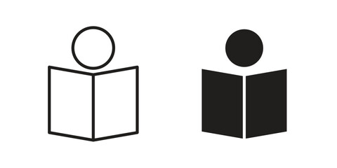 Book open reader icon designs collection for mobile, ui, web.