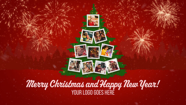 Christmas Tree Photo Collage Template