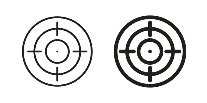 Bullseye pointer icon designs collection for mobile, ui, web.