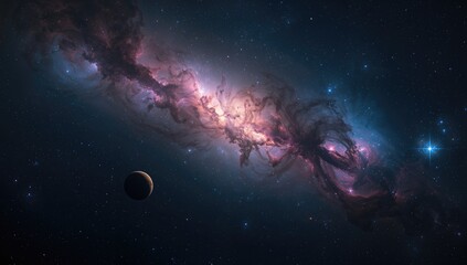 Vibrant interstellar nebulae in space, celestial beauty, astronomical phenomena