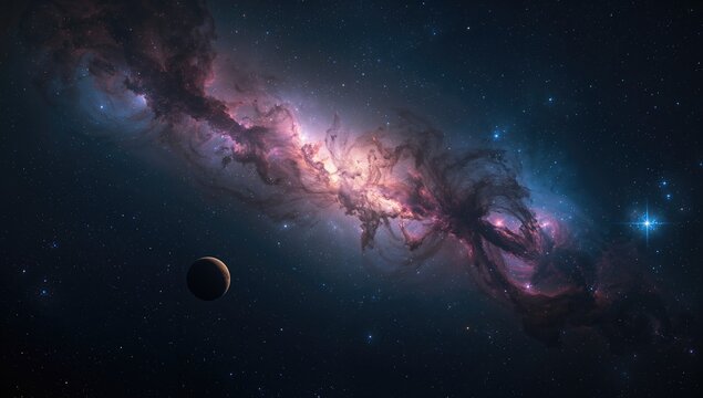 Vibrant interstellar nebulae in space, celestial beauty, astronomical phenomena