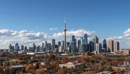 Fototapeta premium City skyline with modern architecture, urban density