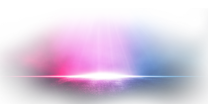 Transparent rays neon light on neon brick wall. Empty scene. Neon reflections on wet asphalt png.
