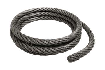 Strong Steel Rope Isolated on a Transparent Background
