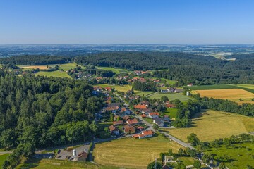 Naklejka premium Ausblick auf die Region Donau-Wald rund um Falkenfels im Naturpark Bayerischer Wald
