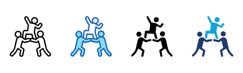 Team Building Icon Multi Style Vector Illustration