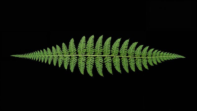 A fern leaf set against a dark background, showcasing natural elegance, seasonal change