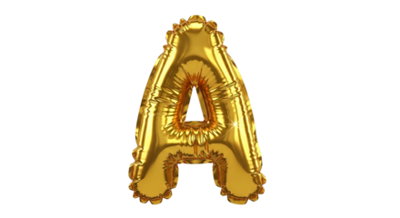 Golden balloon letter a floating against a for party decorations use