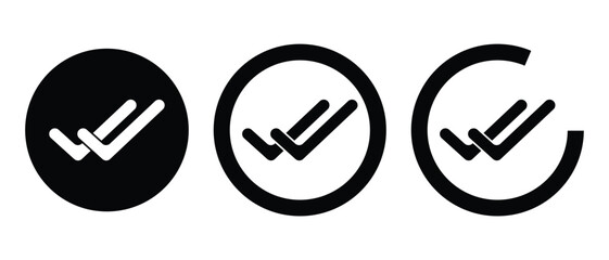 double checkmark icon, double tick and yes icon, checkmark vector illustration of an abstract background