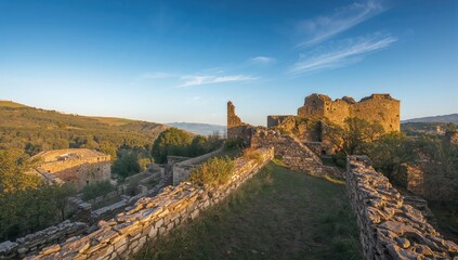 Naklejka premium Ruins of a castle in southern Spain, erosion risk