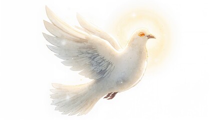 Fototapeta premium Holy Dove, stylized illustration, represents spiritual significance, suitable for Easter