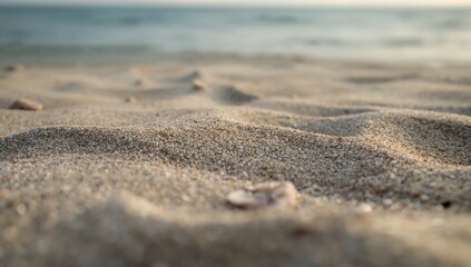 Close-up of textured fine sand, ideal for a calming background setting