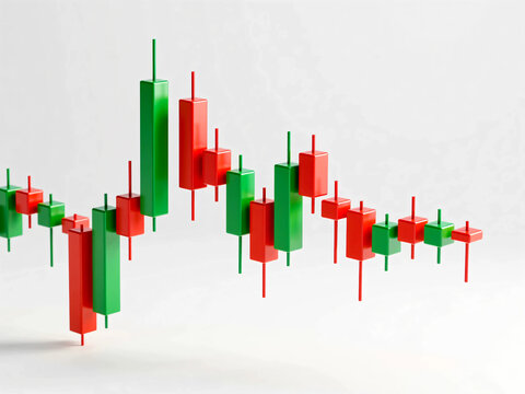 3Dの立体的なFXのロウソクチャート