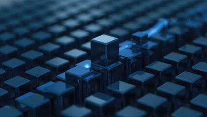 Rising momentum of data intelligence, visualization of big data and AI concepts, efficiency