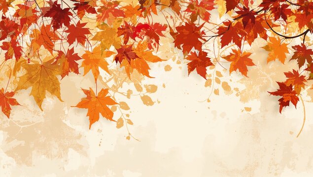Abstract autumn backdrop featuring maple leaves, suitable for editorial header background