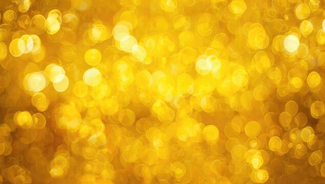Golden blur abstract background, yellow bokeh lights creating a festive atmosphere, Christmas