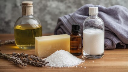 Homemade laundry detergent using grated soap, crystalline sodium, essential oil and water, efficient cleaning solution