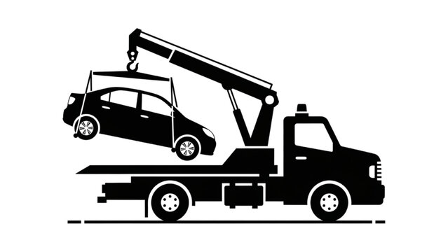 Tow Truck Lifting a Car Roadside Assistance and Vehicle Recovery Service